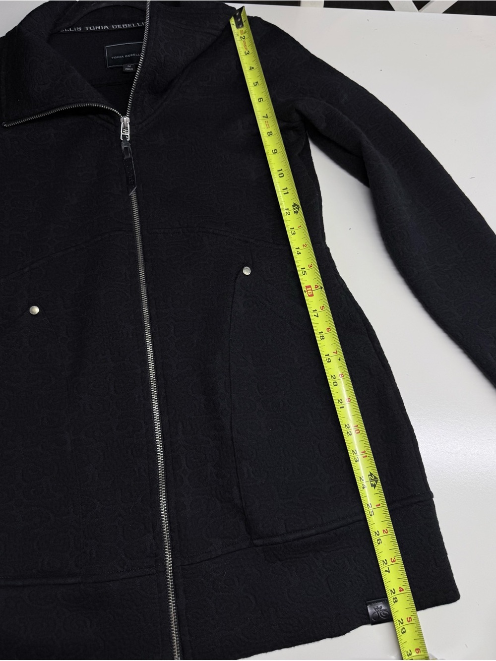 Tonia DeBellis Molly Jacket Logo Damask Black M - Picture 10 of 10